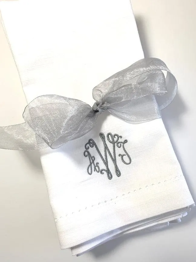 Florence Monogrammed Cloth Dinner Napkins - Set of 4 napkins