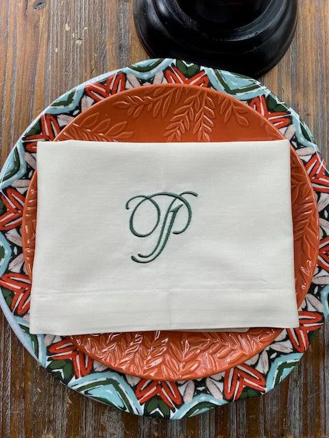 Formal Style Monogrammed Cloth Dinner Napkins - Set of 4 napkins