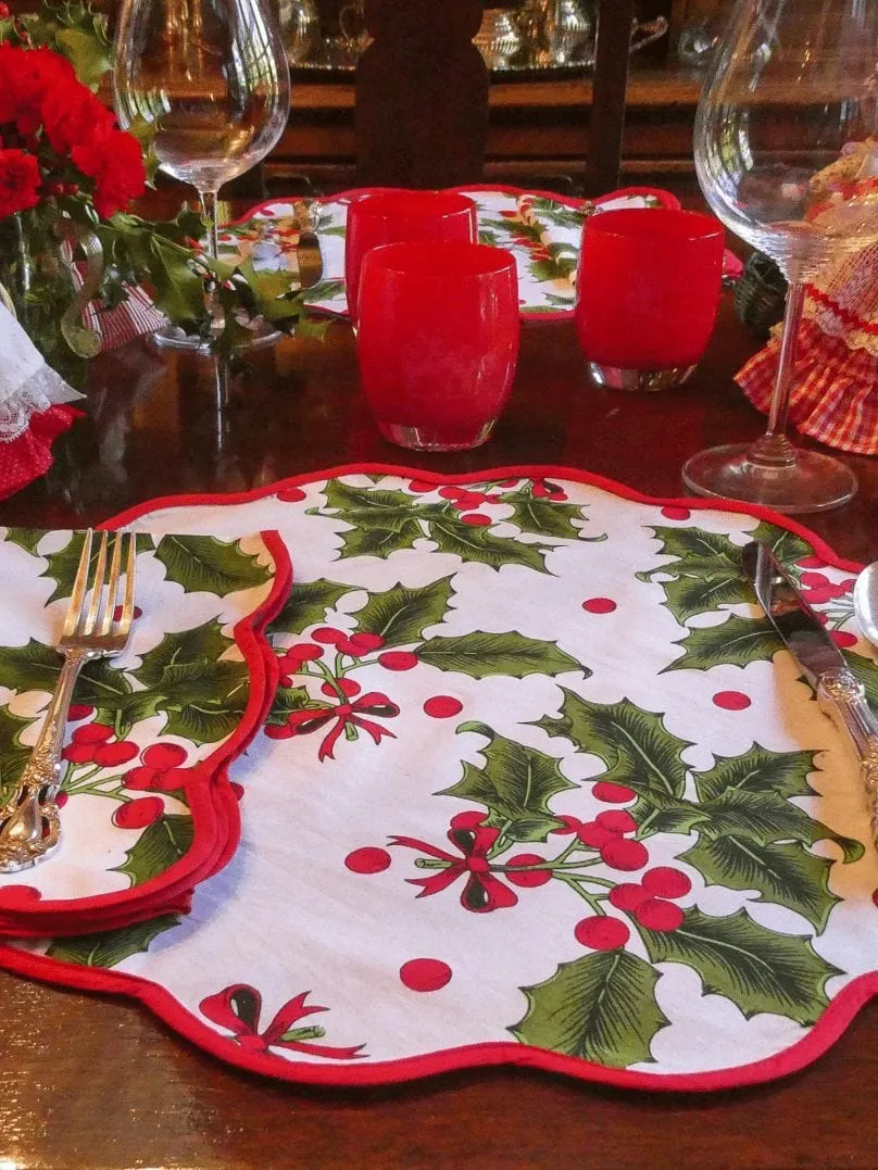 Holiday Print Napkin and Placemat (set of 4)