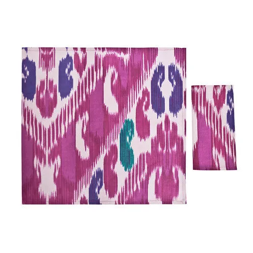 Ikat Printed Cotton Placemats with Napkins