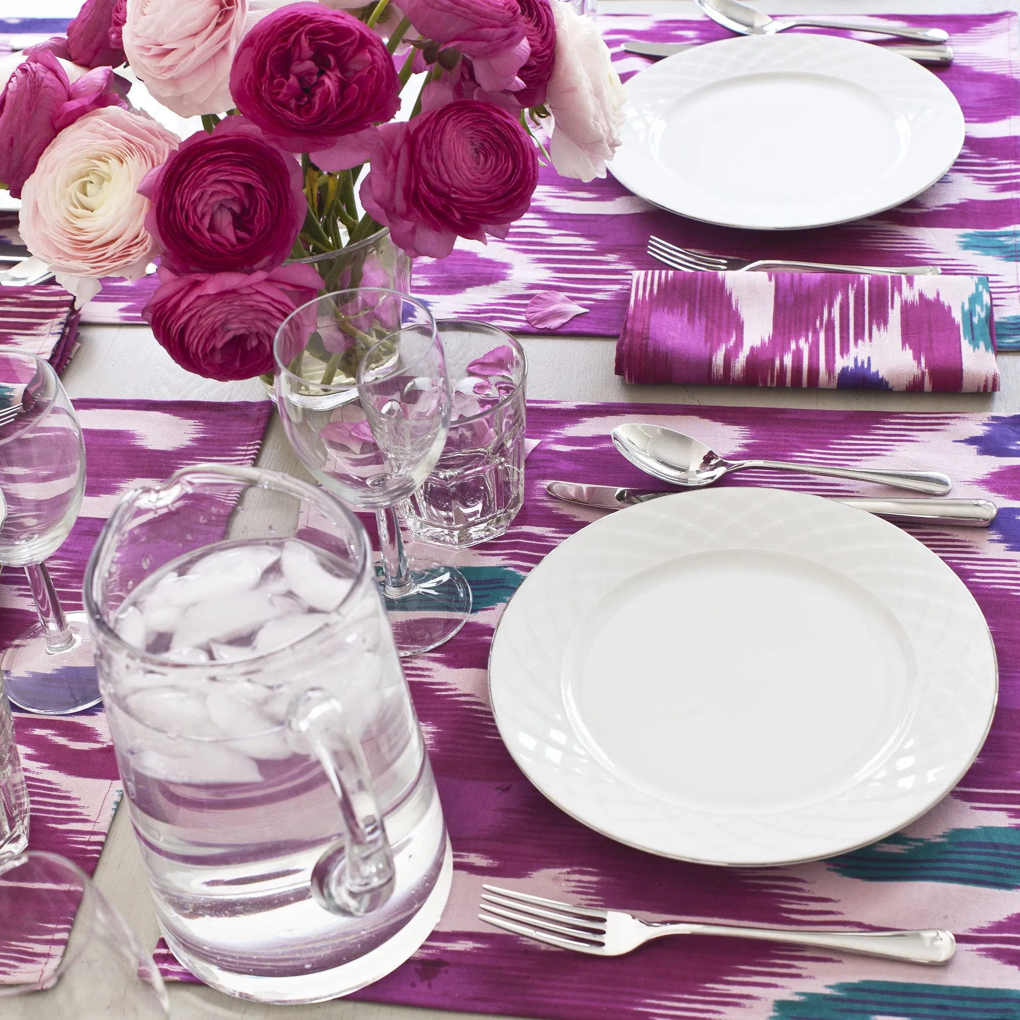 Ikat Printed Cotton Placemats with Napkins