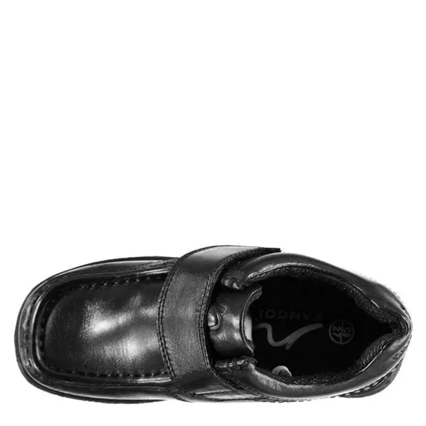 Kangol Black Leather Waltham Younger Boys Shoes