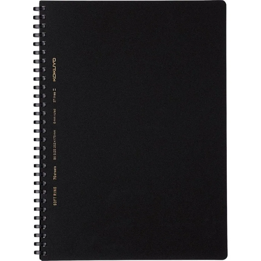 Kokuyo A5 Soft Ring BUSINESS Series BLACK 5MM GRID Notebook Sustainable Notebook | 70 Sheets SV437S5