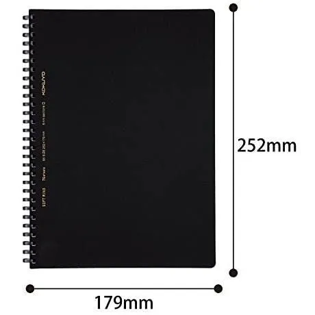 Kokuyo A5 Soft Ring BUSINESS Series BLACK 5MM GRID Notebook Sustainable Notebook | 70 Sheets SV437S5