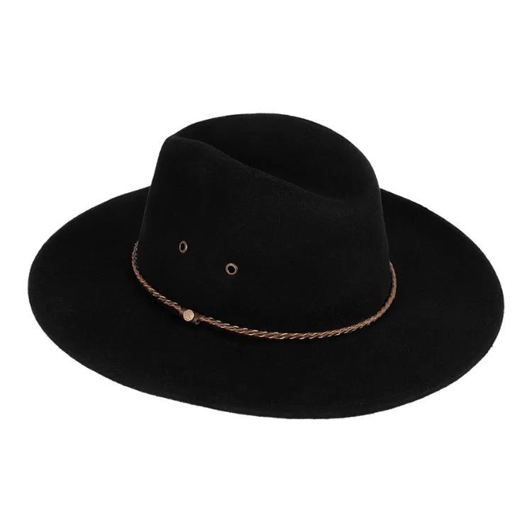 Kooringal Wide Brim Fedora Marshall - Black