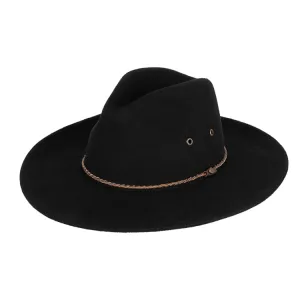 Kooringal Wide Brim Fedora Marshall - Black