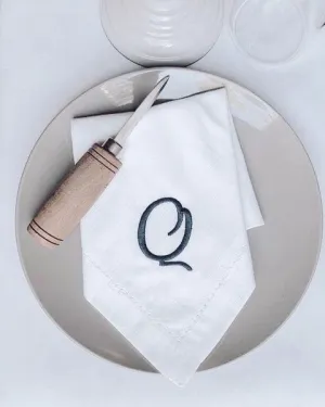 Leah Monogrammed Embroidered Cloth Napkins