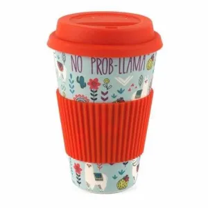 Llamas Folk Bamboo Eco Travel Mug