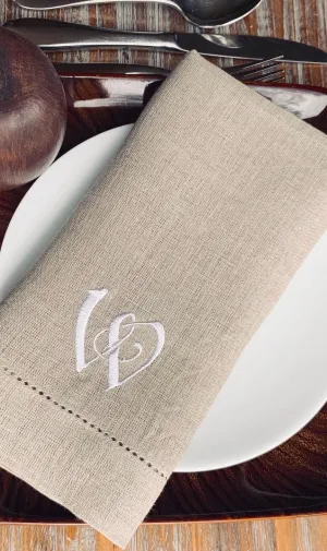 Madeleine Monogrammed Embroidered Cloth Napkins - Set of 4 napkins