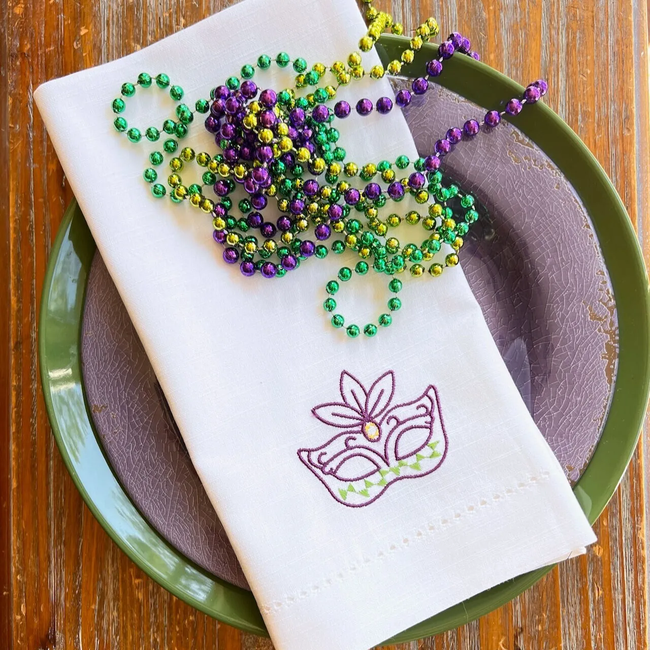 Mardi Gras Mask Cloth Napkins, Set of 4, mardi gras napkins