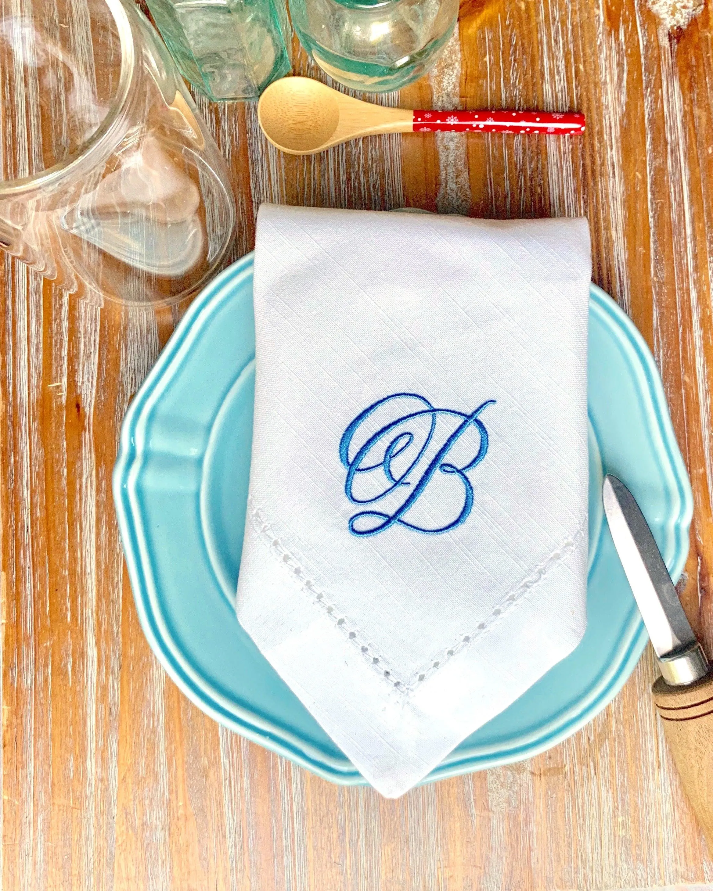 Margie Monogrammed Cloth Dinner Napkins - Set of 4 napkins