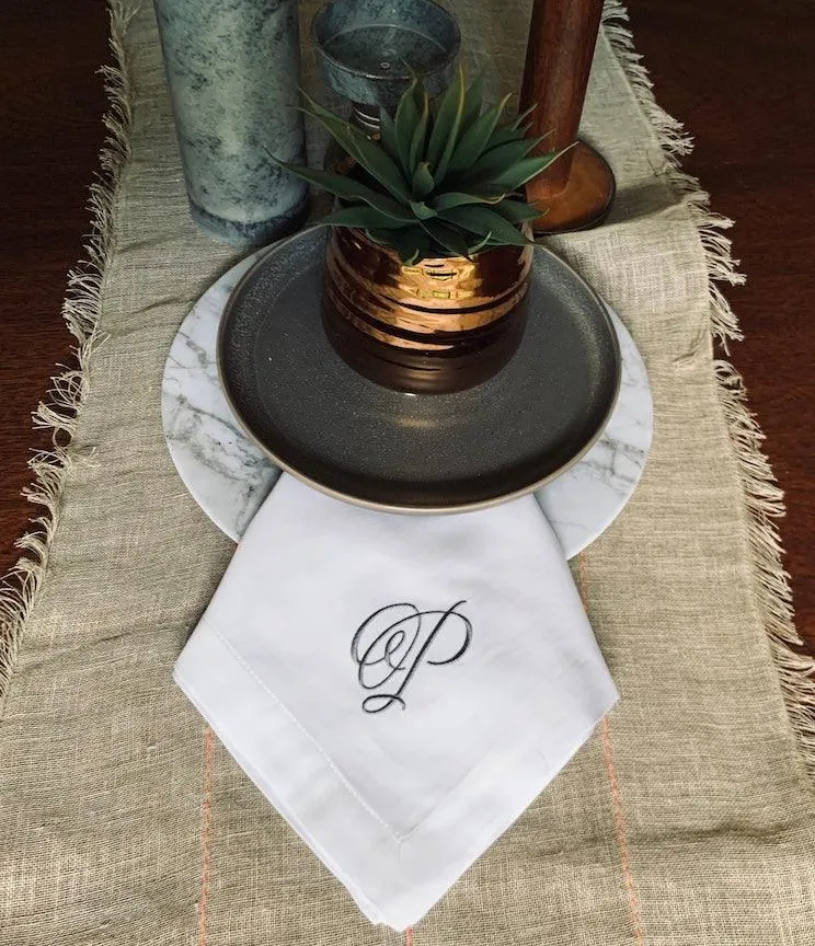 Margie Monogrammed Cloth Dinner Napkins - Set of 4 napkins