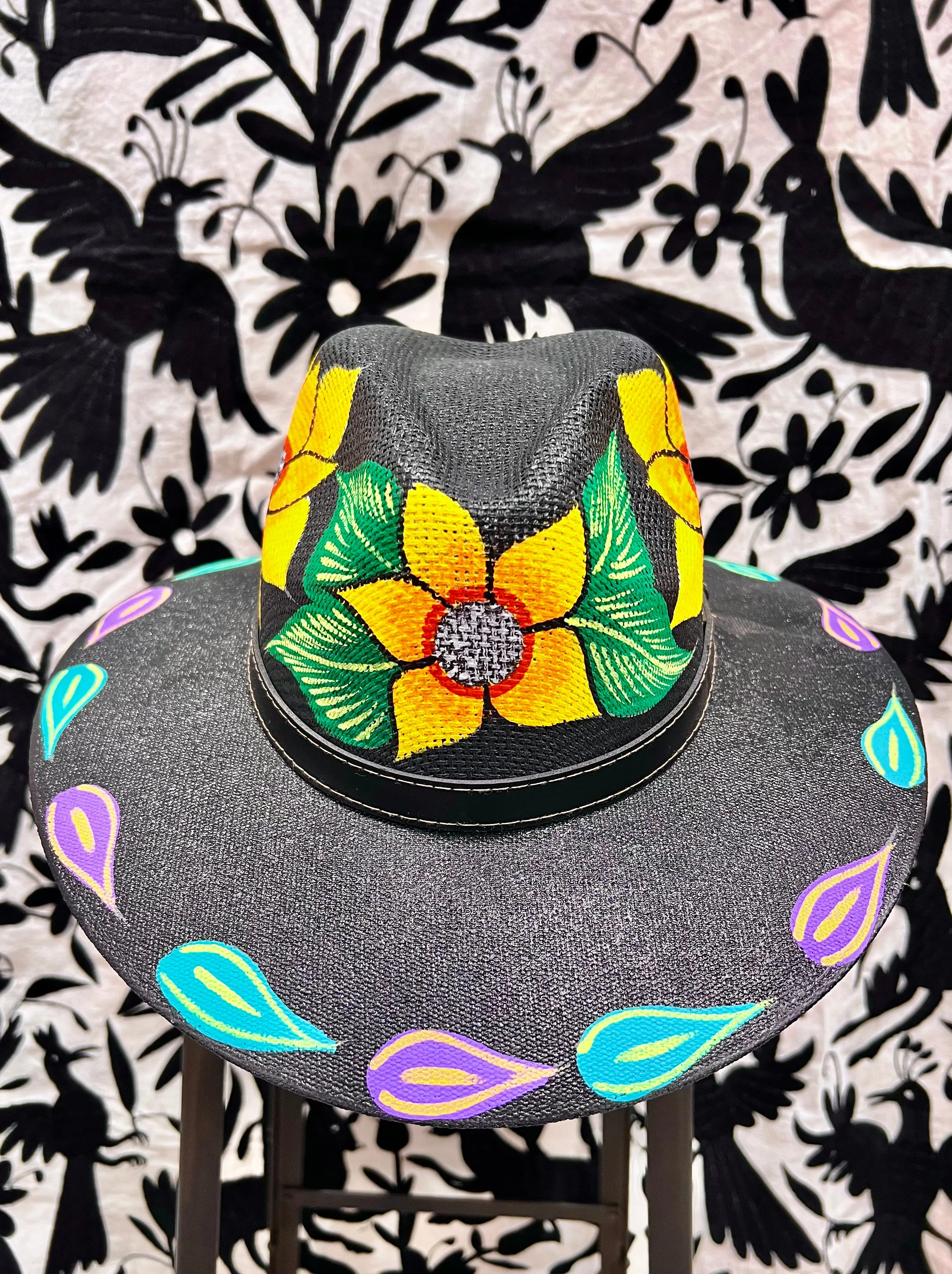 Mexican Hand Painted Sombrero — Sunflowers