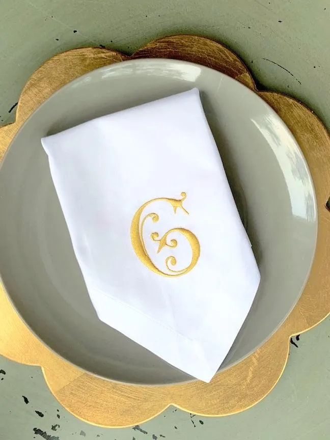 Mimi Monogrammed Cloth Dinner Napkins - Set of 4 napkins