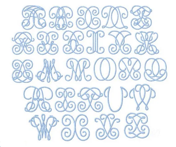 Missy Double Initial Monogrammed Cloth Napkins - Set of 4 Duogram Napkins