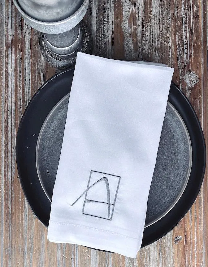 Modern Art Monogrammed Cloth Napkins - Set of 4 napkins