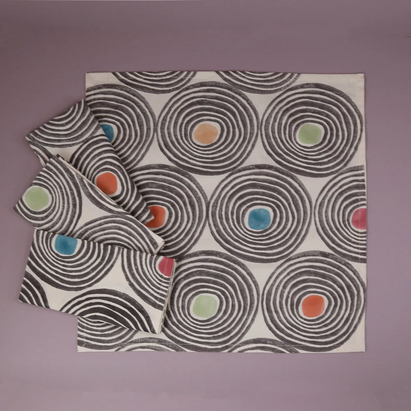 Multi Circle Cotton Napkins / 4pc