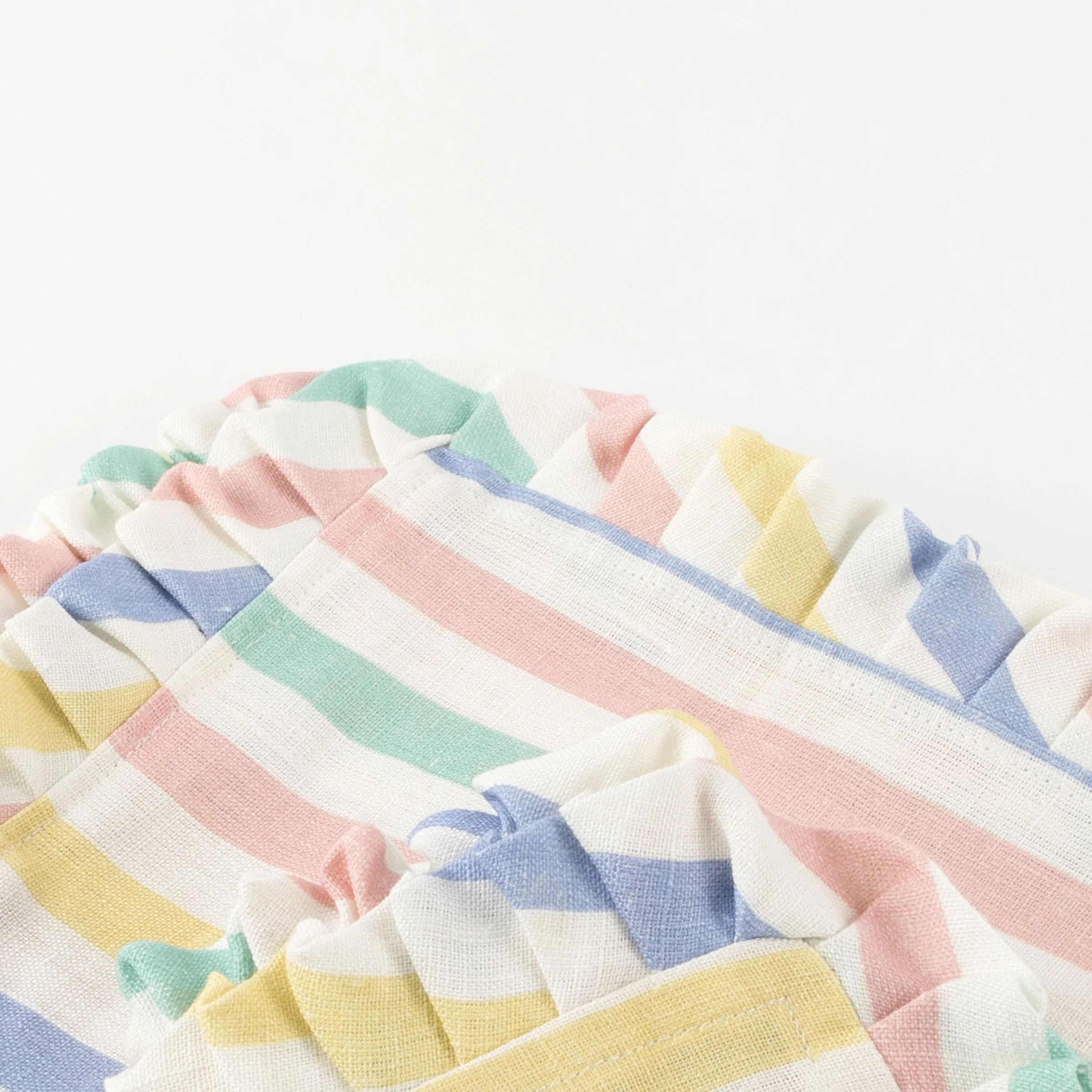 Multi Stripe Ruffle Fabric Napkins (x 4)