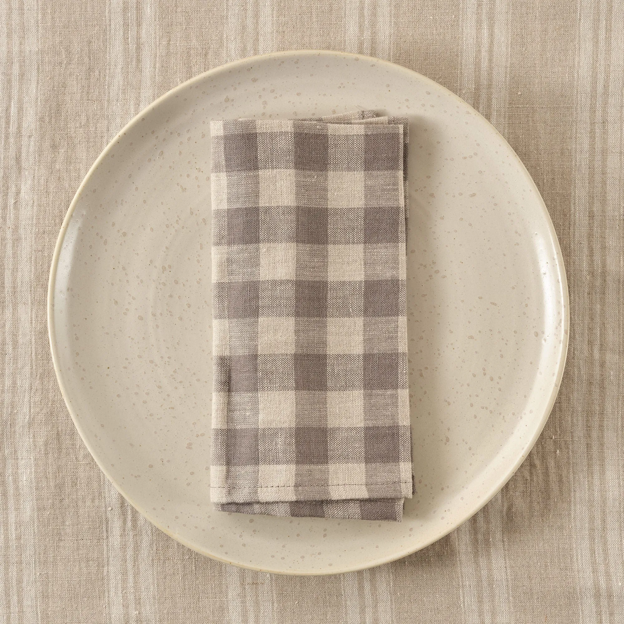 Napkin Set of 4 Gingham Grey