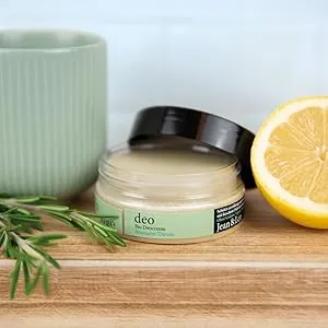 Natural & Organic Deo Cream Rosemary Lemon by Jean&Len, deodorant for Men and Women, with organic ingredients, vegan, 0.18 Oz.