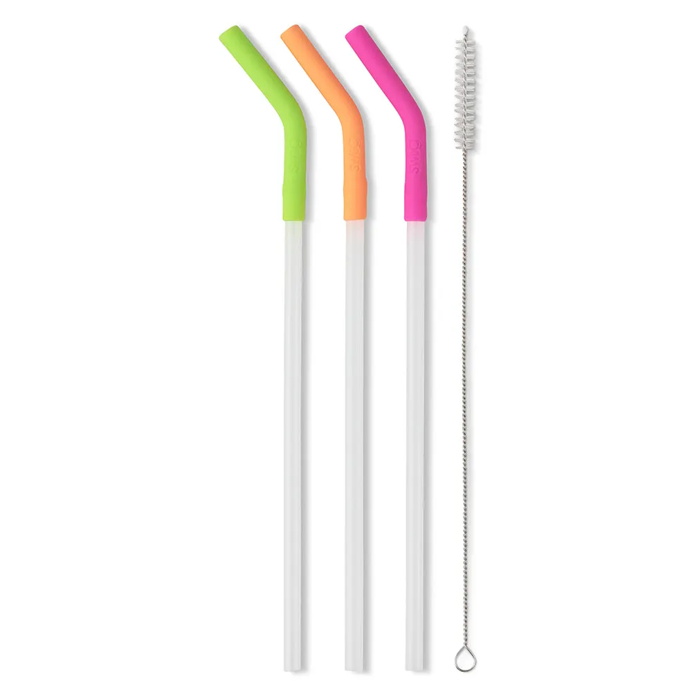 Neon Lime/Orange/Berry Reusable Straw Set Mega Mugs