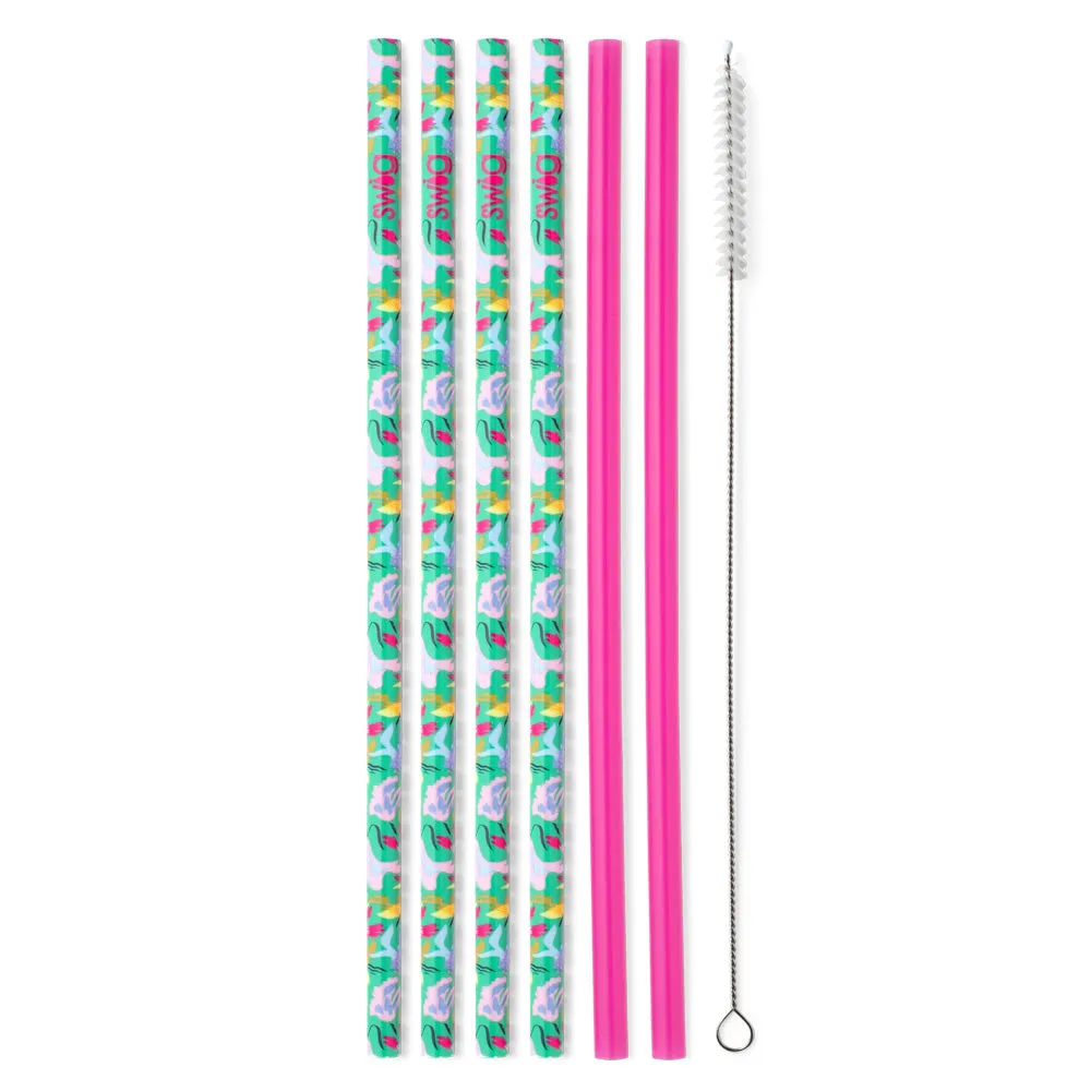 Paradise   Hot Pink Reusable Straw Set