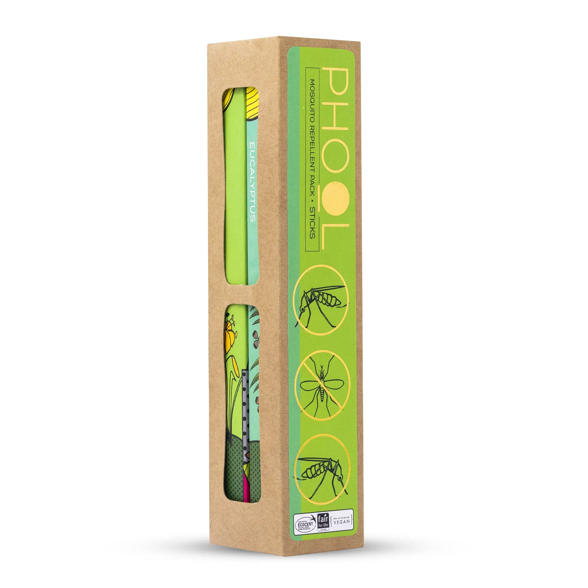 Phool Pack of 2 Natural Incense Sticks, Mosquito Repellent Pack(80 Organic Agarbatti Sticks|2 Fragrances- Citronella & Eucalyptus),Free Wooden Stand |Handrolled |Sulphur & Charcoal Free |100% Organic.