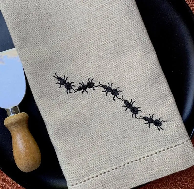 Picnic Ants Cloth Linen Blend Napkins - Set of 4 napkins