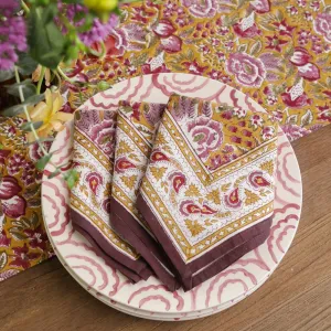 Pomegranate Garden Plum & Ochre Napkin | Set of 4