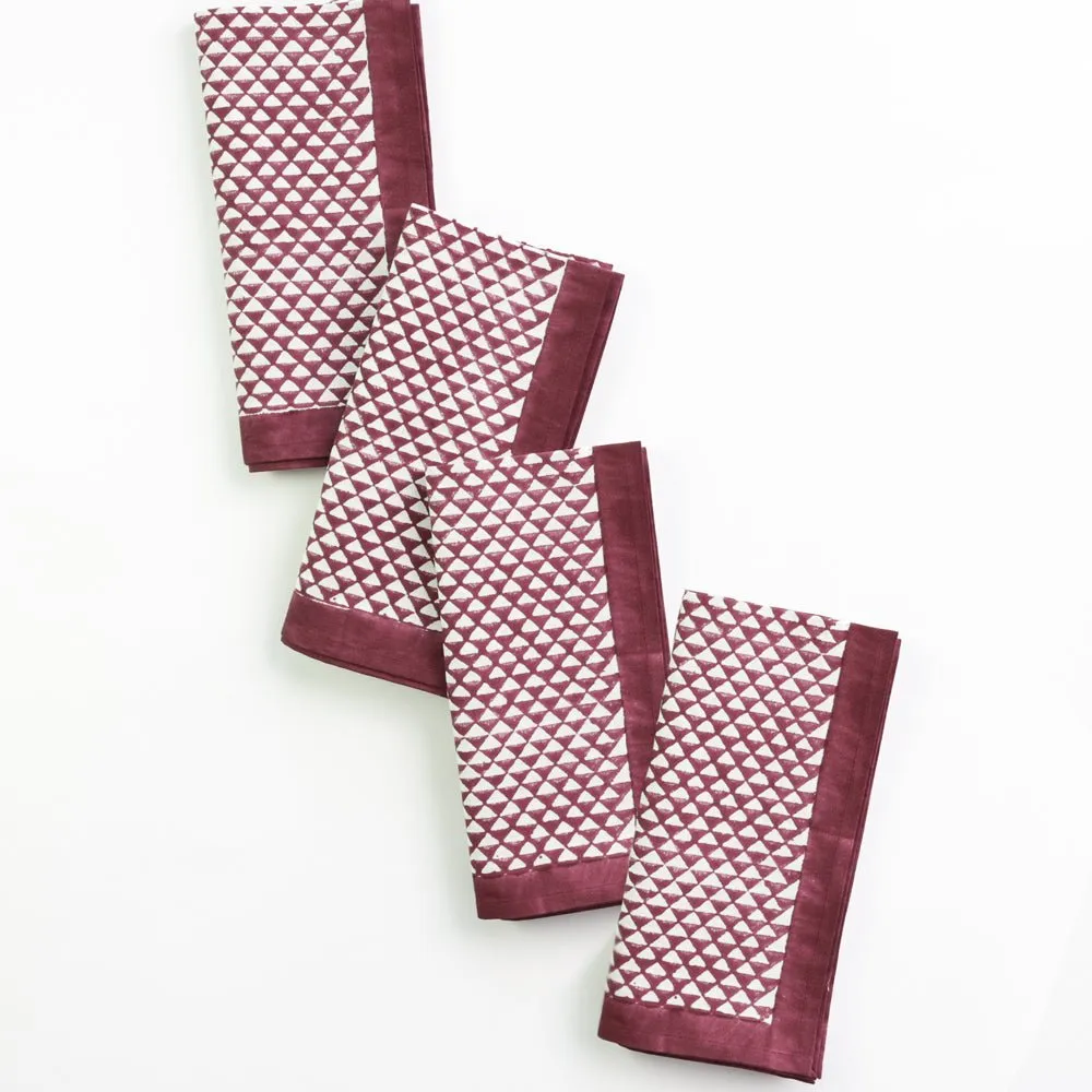 Purple Triangle Napkin | Set of 4