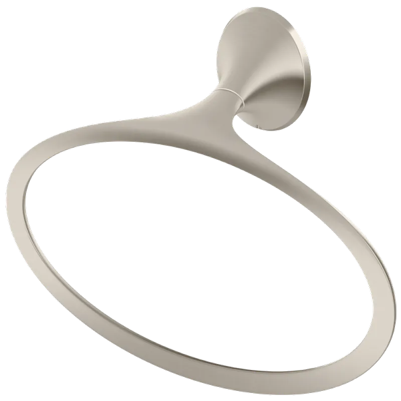 Rhen 9.31" Flat Oval Towel Ring in Brushed Nickel