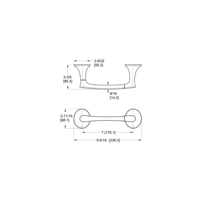 Rhen 9.31" Tapered Flat Toilet Paper Holder in Brushed Nickel