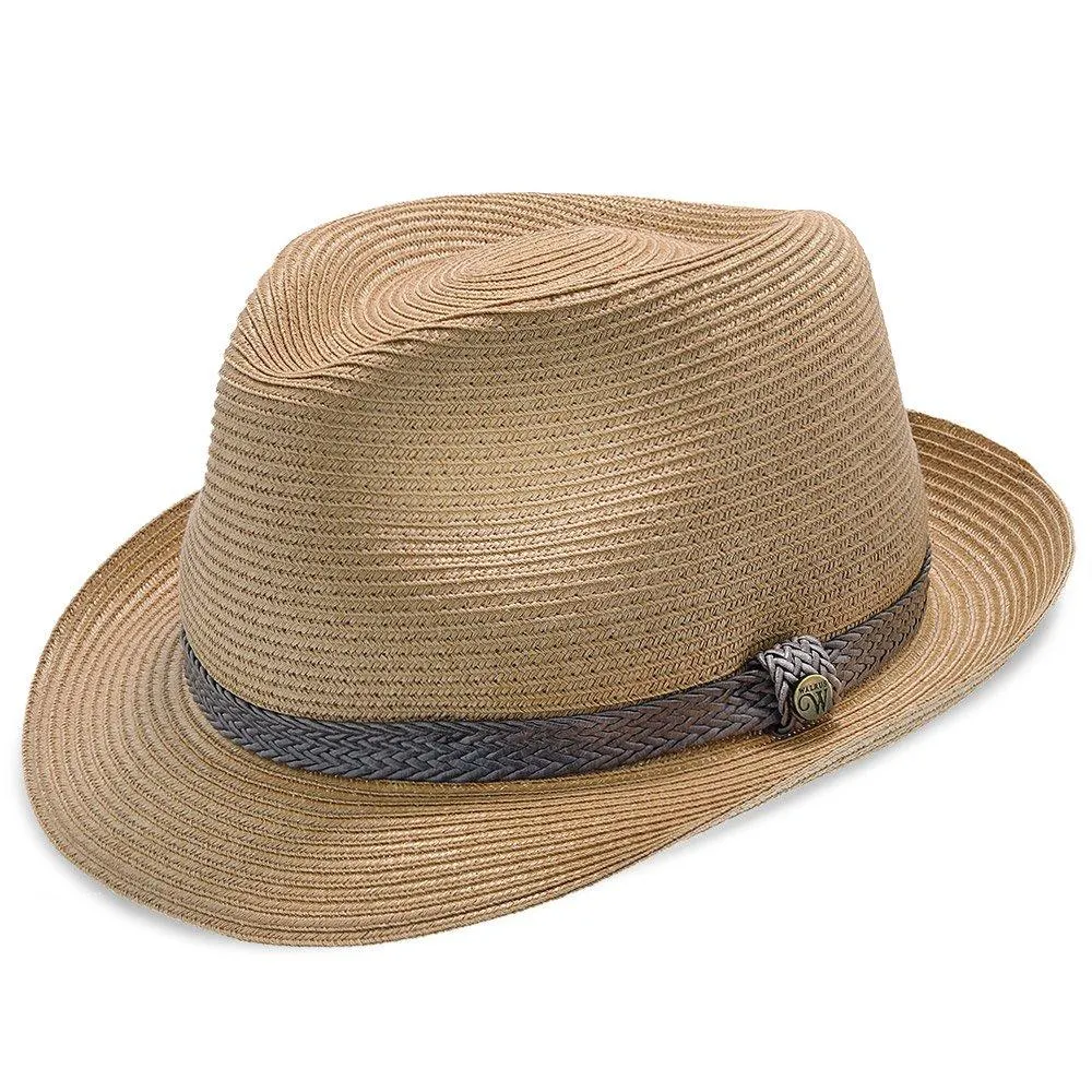 Sandbar - Walrus Hats Paper Braid Straw Fedora Hat w/ Grey Band