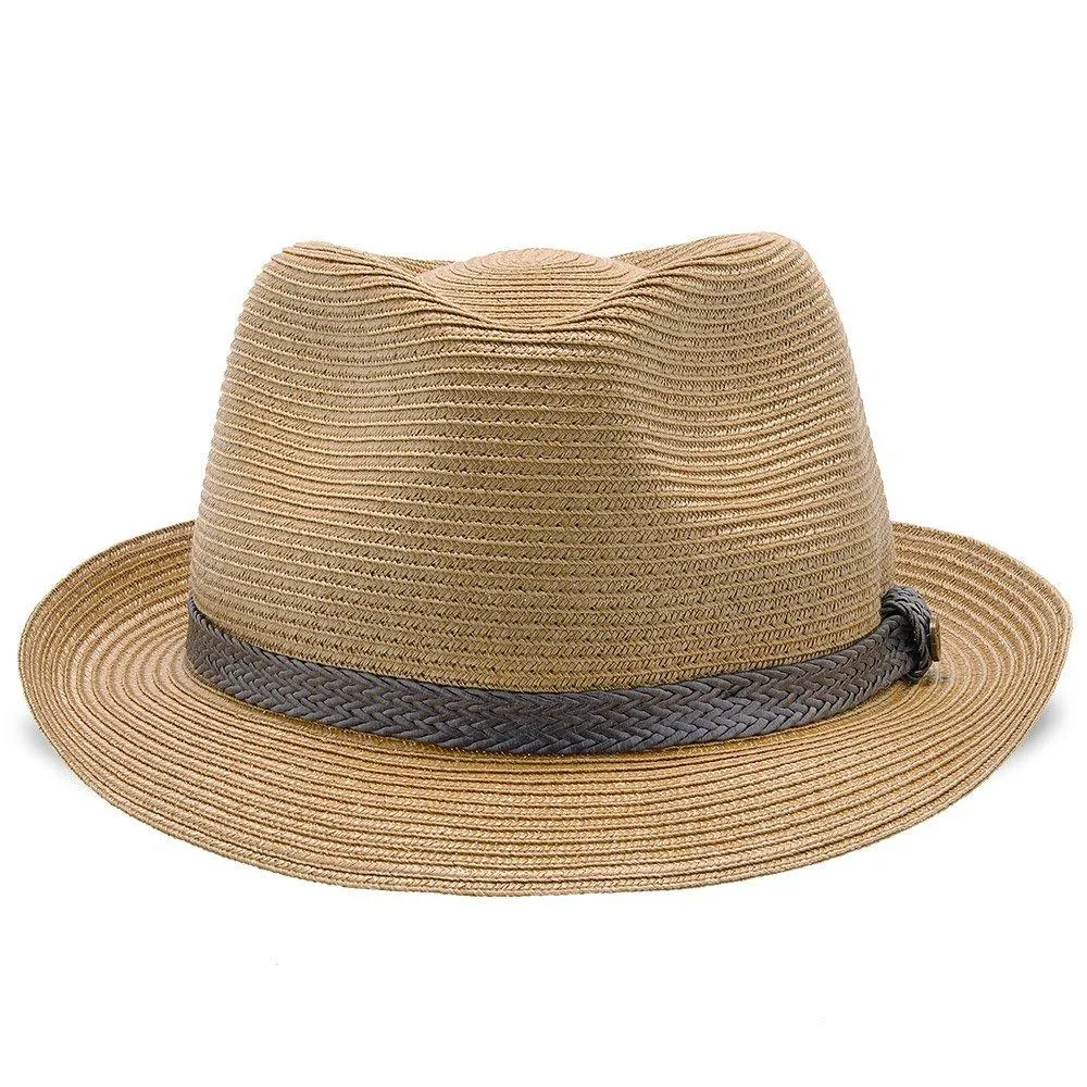 Sandbar - Walrus Hats Paper Braid Straw Fedora Hat w/ Grey Band