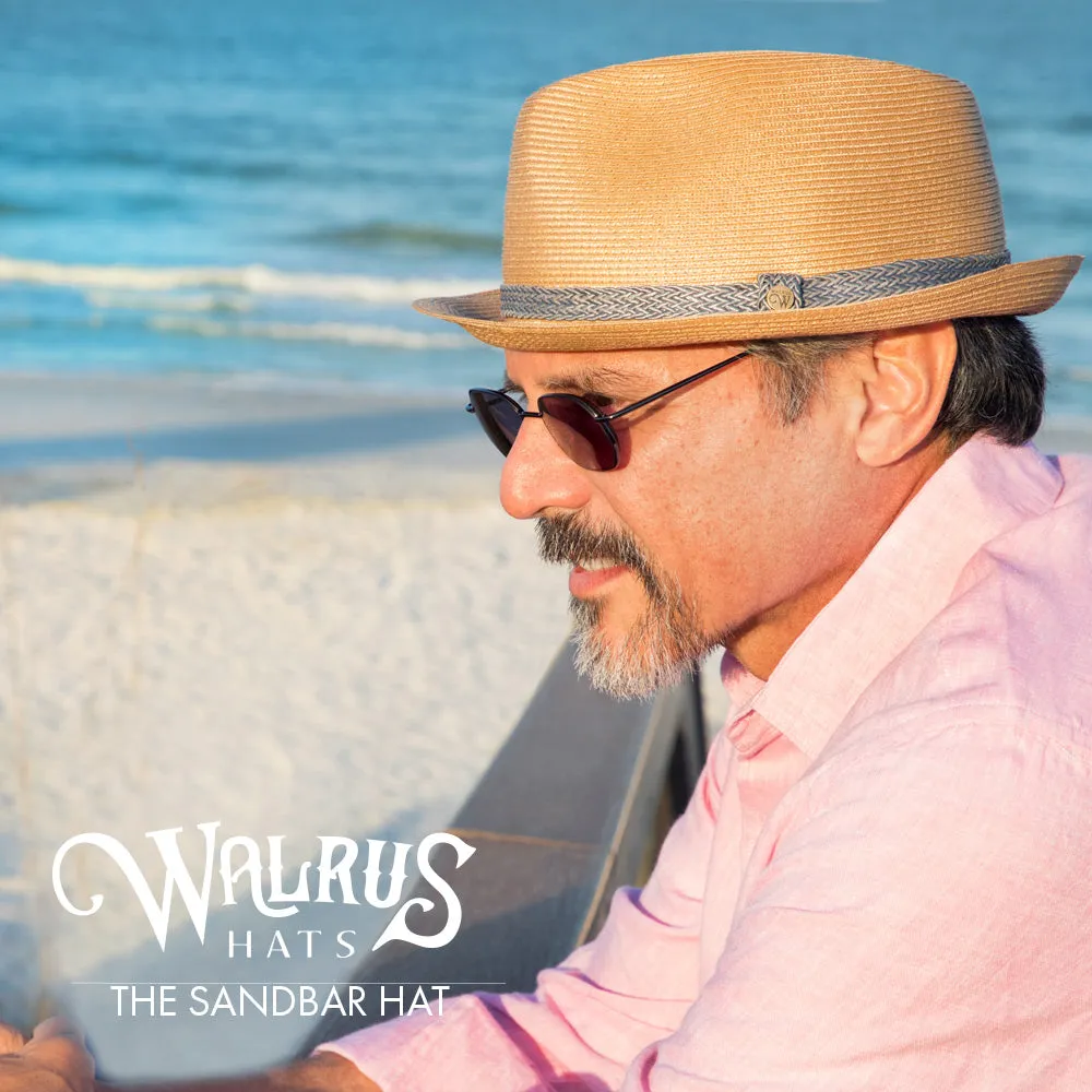 Sandbar - Walrus Hats Paper Braid Straw Fedora Hat w/ Grey Band