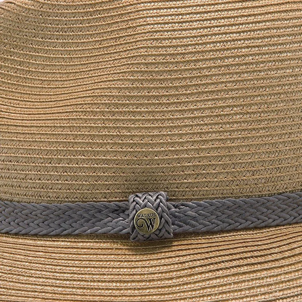 Sandbar - Walrus Hats Paper Braid Straw Fedora Hat w/ Grey Band