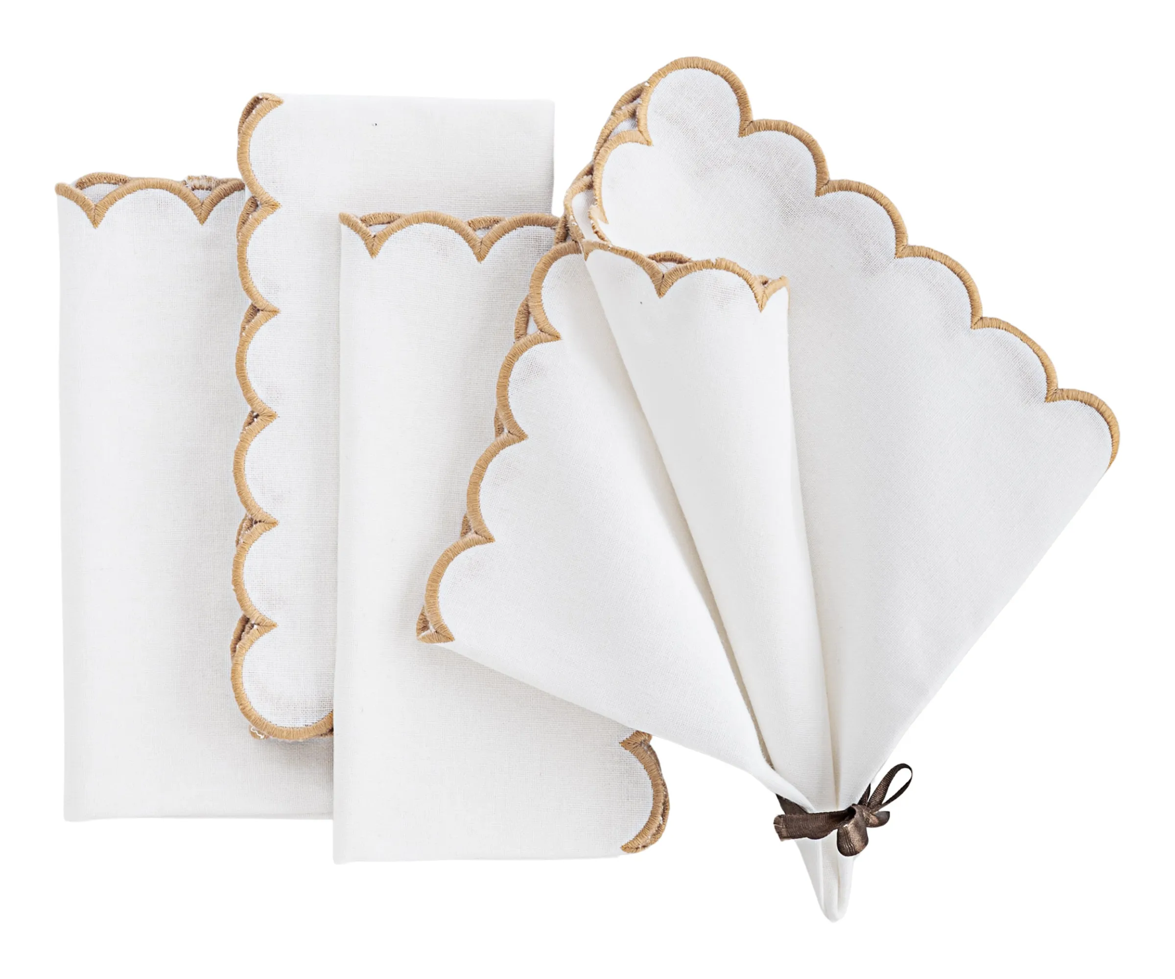 Scalloped Edge Napkins - Cut Work Napkin