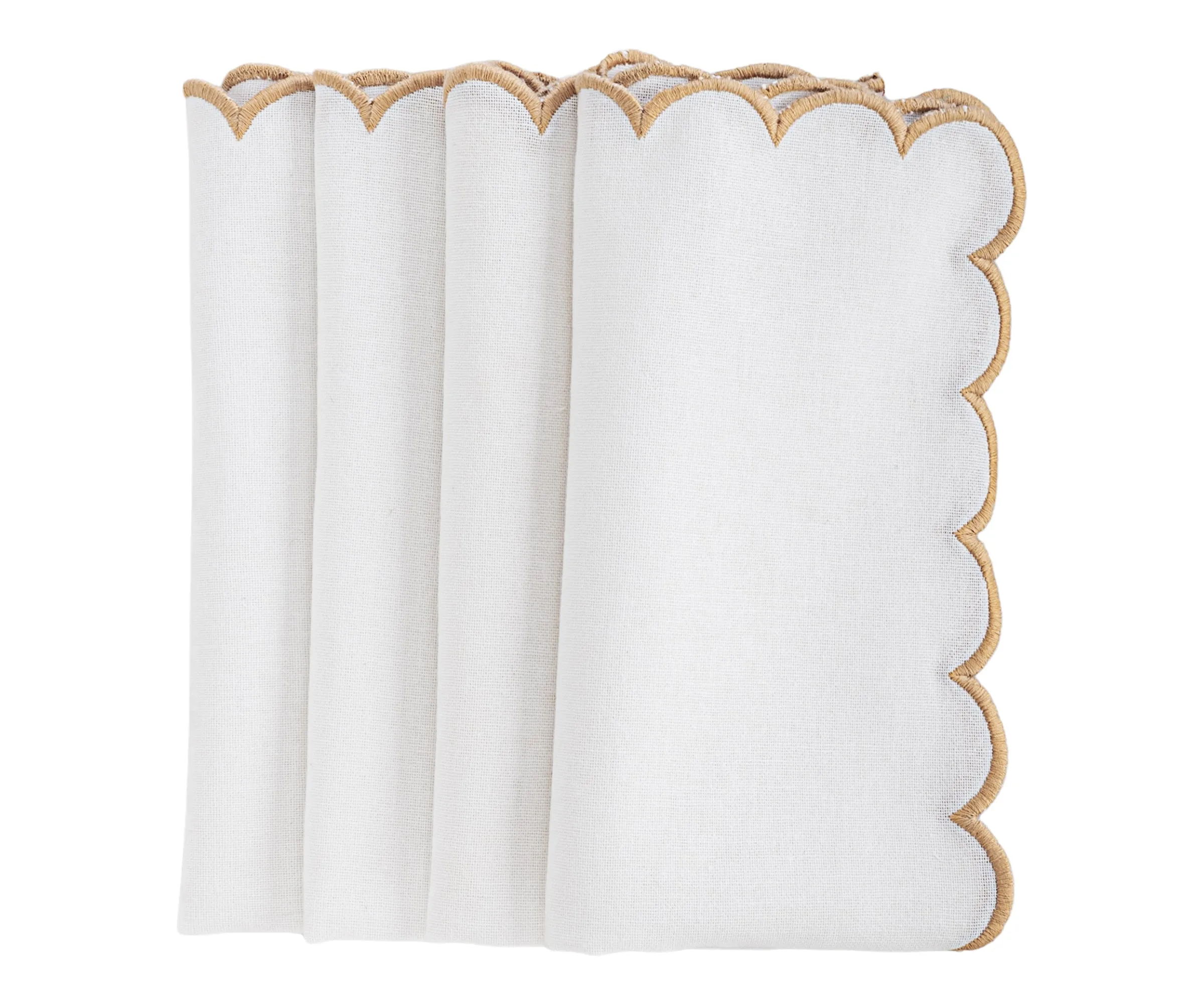 Scalloped Edge Napkins - Cut Work Napkin