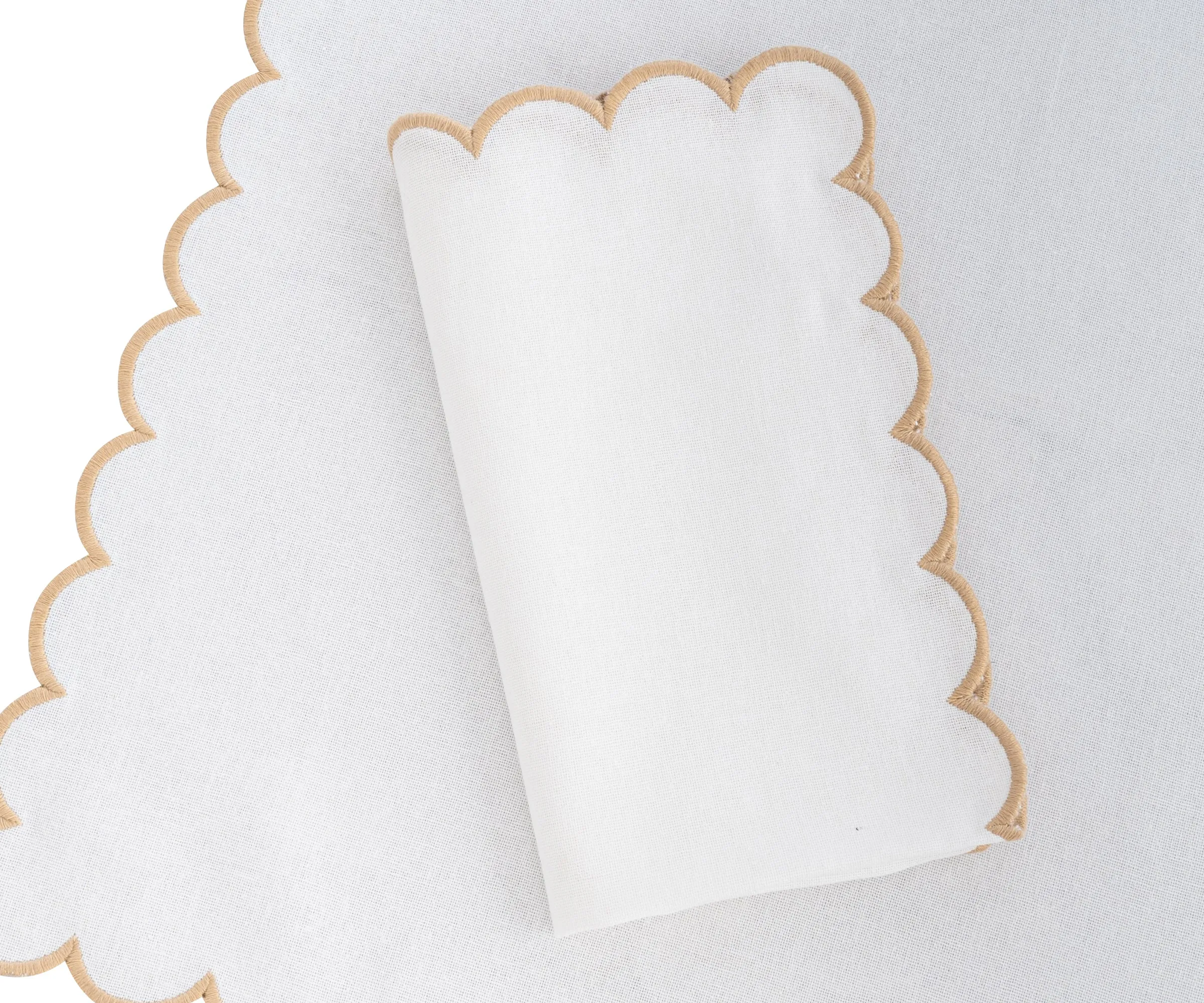 Scalloped Edge Napkins - Cut Work Napkin