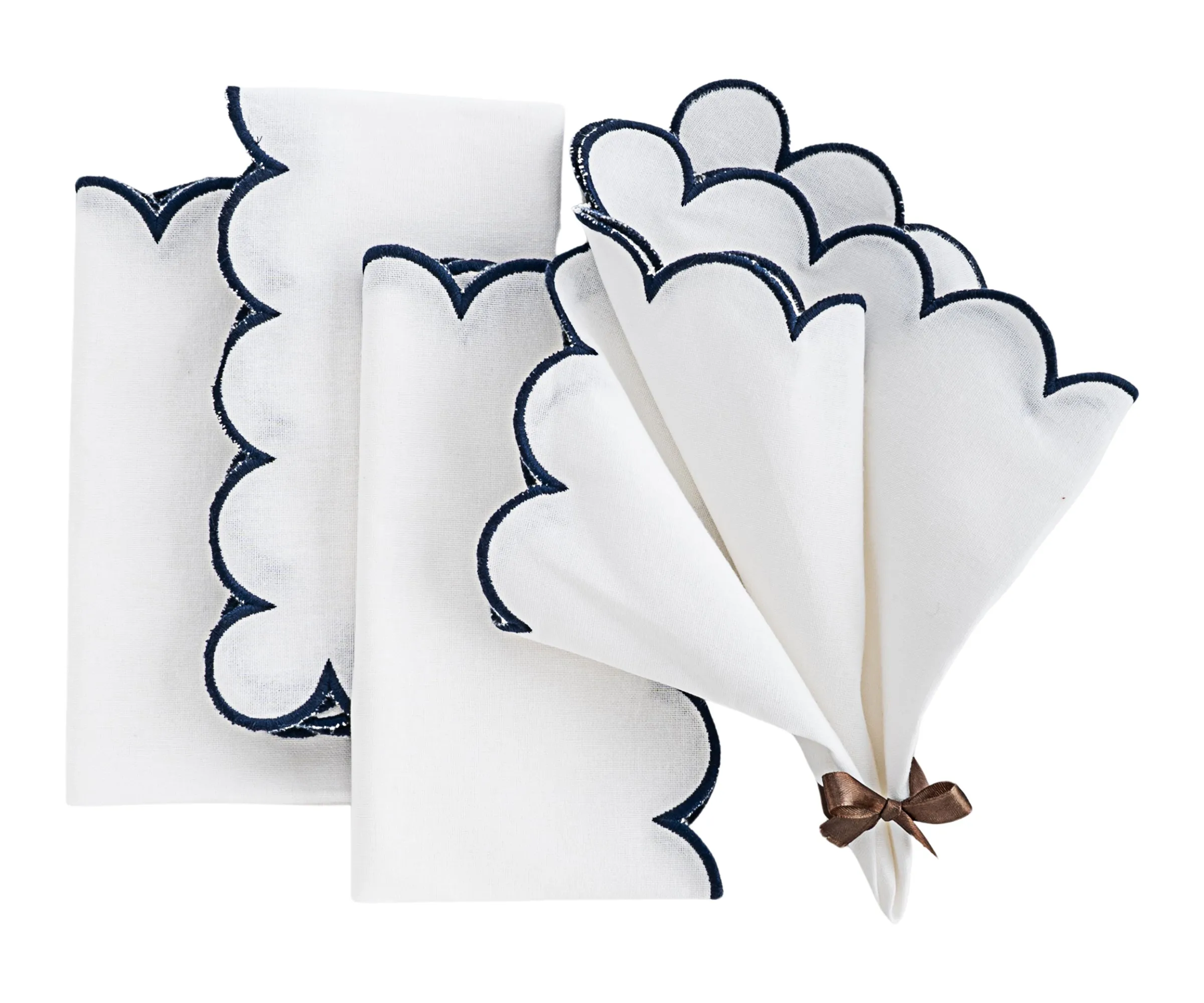 Scalloped Edge Napkins - Cut Work Napkin