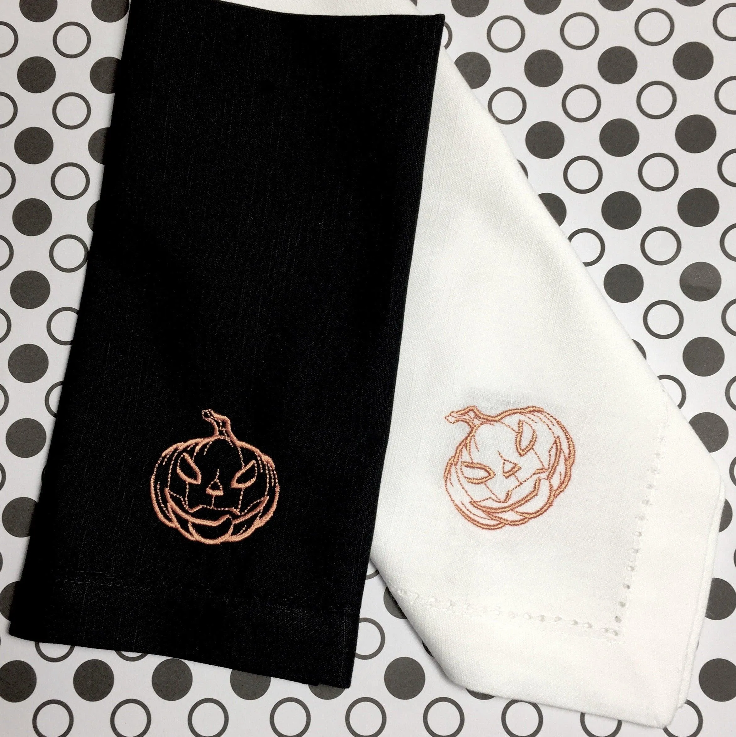 Scary Jack O' Lantern Pumpkin Halloween Cloth Napkins