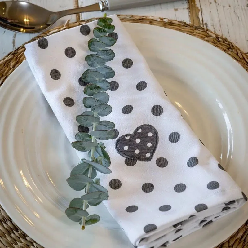 Set of Four Polka Dot Napkins