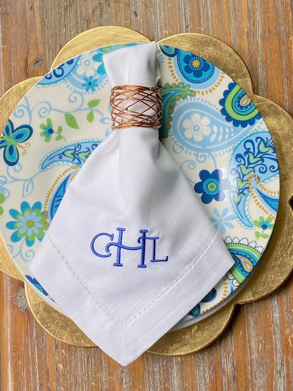 Sienna Monogrammed Cloth Dinner Napkins - Set of 4 napkins