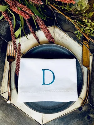 Simple and Modern Monogrammed Embroidered Cloth Napkins