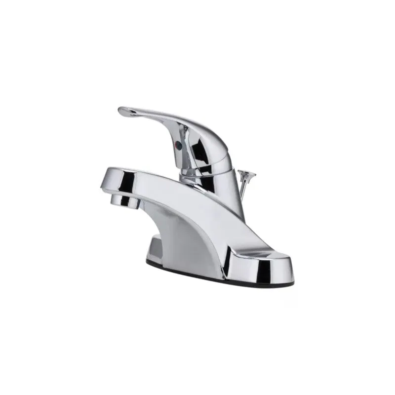 Single-Handle Bathroom Faucet in Polished Chrome - with 50/50 Pop-Up Drain Assembly