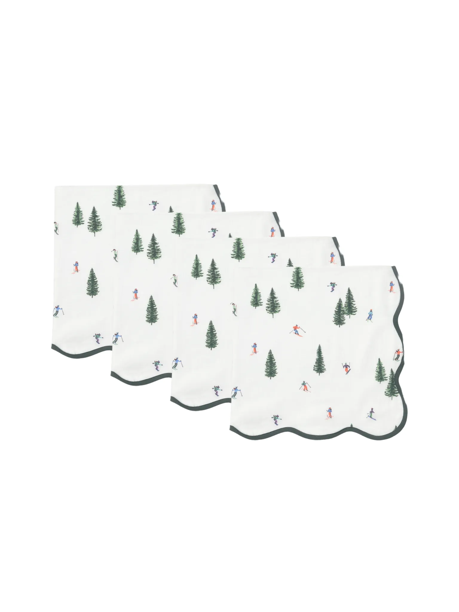 Ski Print Scalloped Napkins (set of 4)