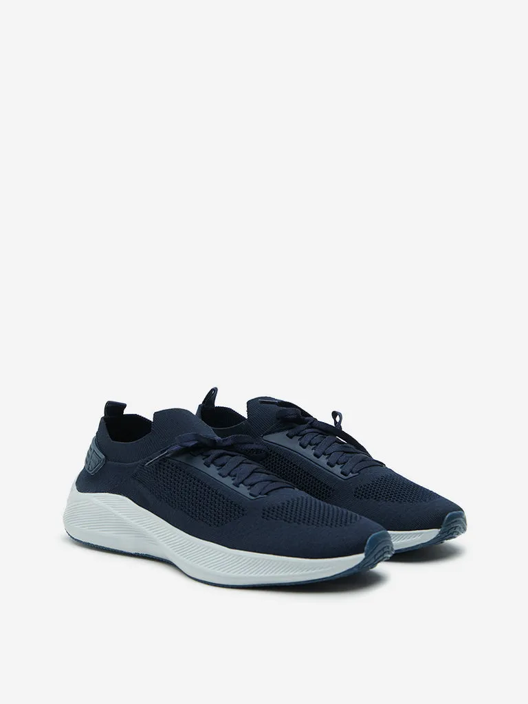 SOLEPLAY Navy Knitted Lace-Up Shoes