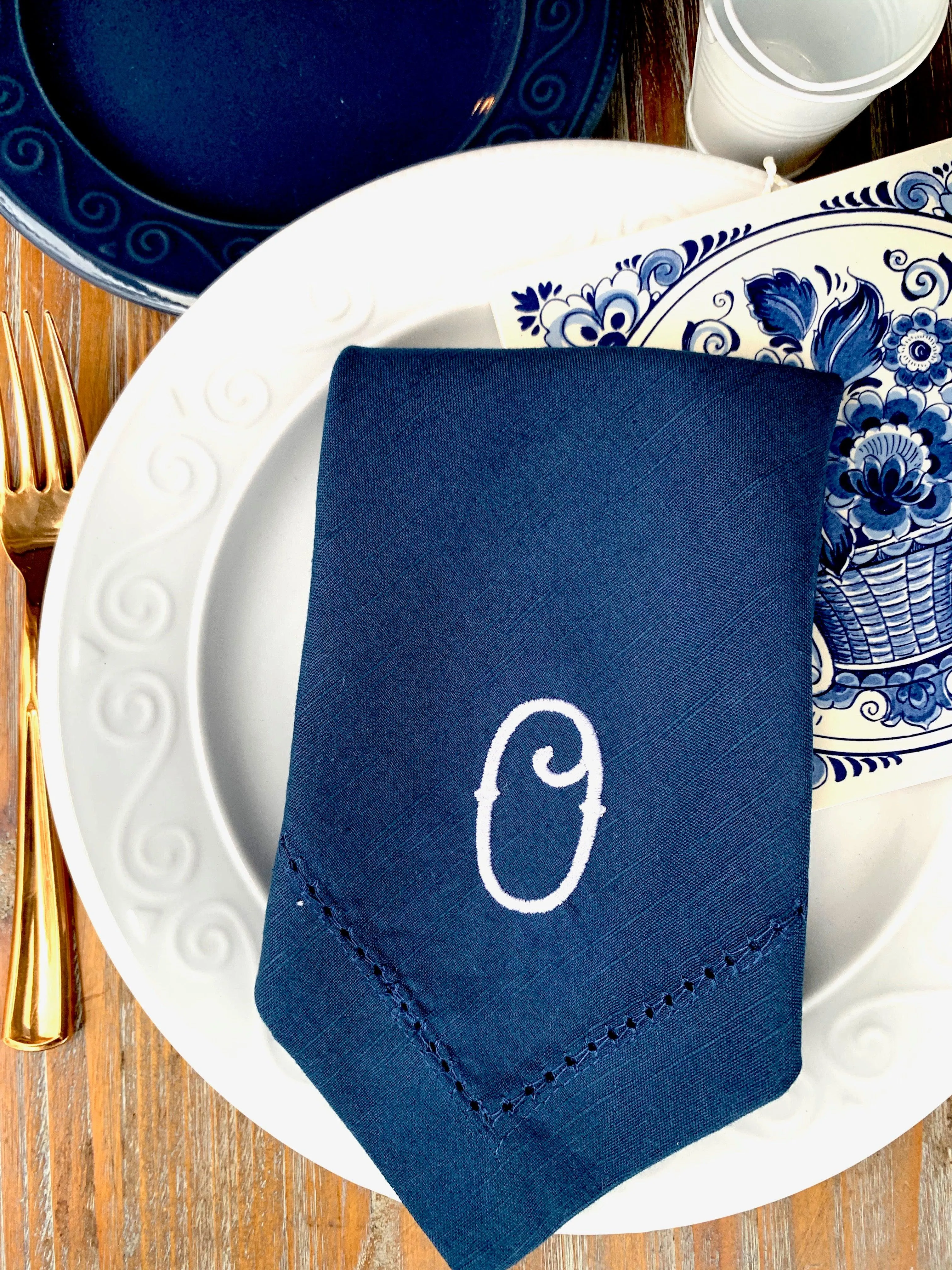 Southern Monogrammed Cloth Dinner Napkins - Set of 4 napkins