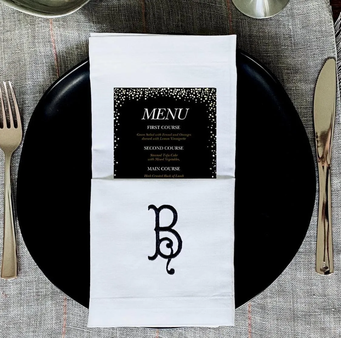 Southern Monogrammed Cloth Dinner Napkins - Set of 4 napkins