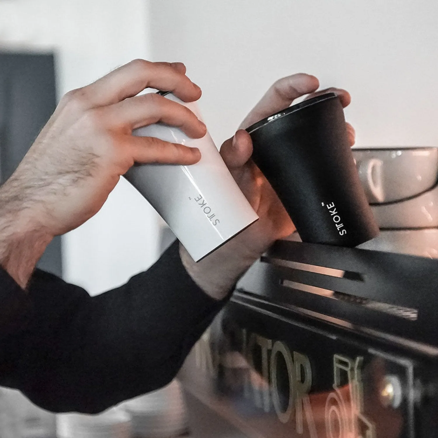 sttoke | ceramic reusable cup 8oz | luxe black - LC